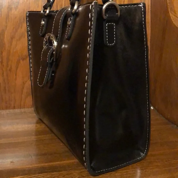 NWT-Patricia Nash-Jefferson-Top Handle Crossbody-Heavy Stitching-Black-$229